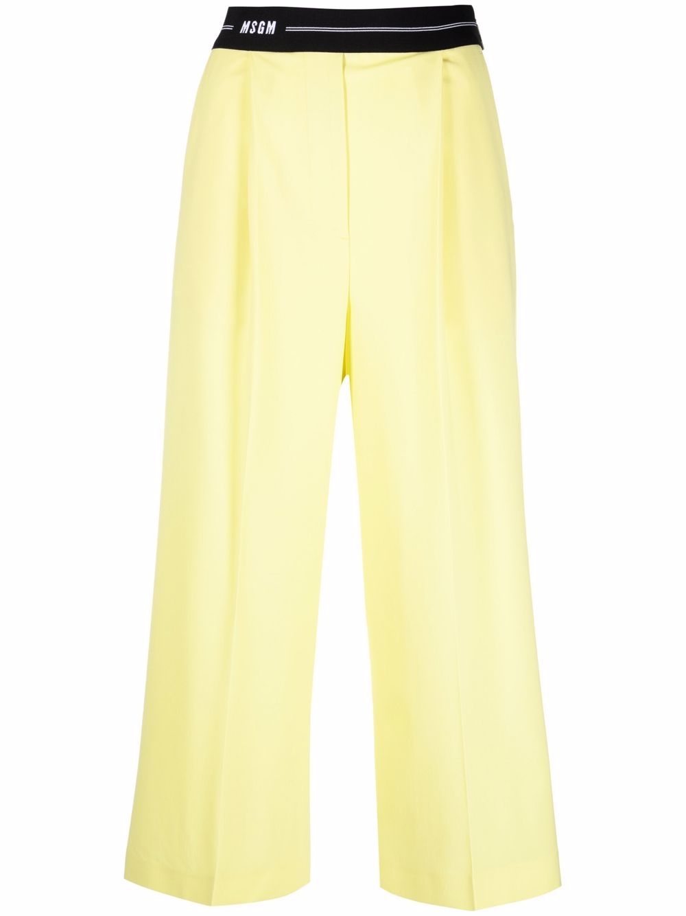 

MSGM pantalones capri con logo - Amarillo