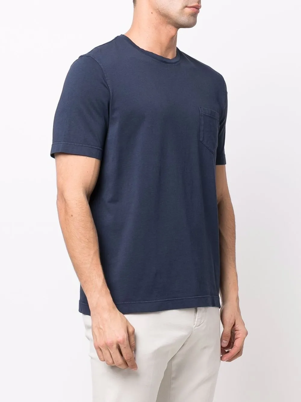 Drumohr T-shirt met opgestikte zak Blauw