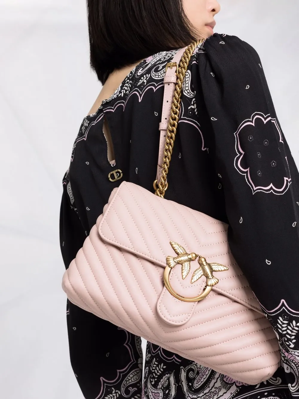 PINKO Love Quilted Shoulder Bag Farfetch