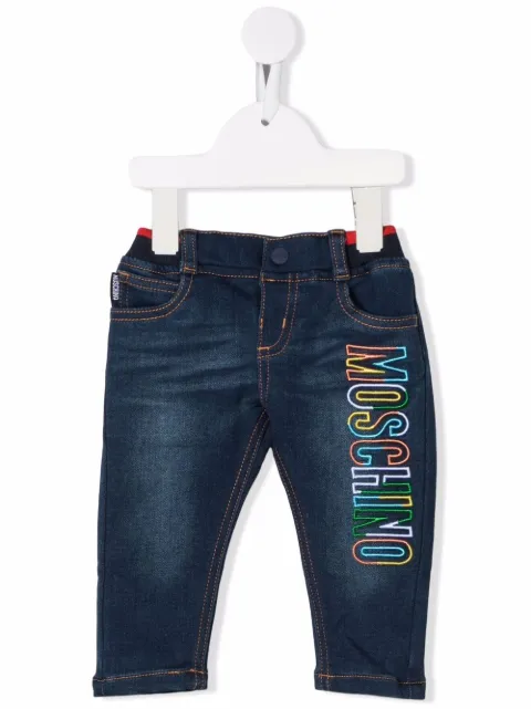 Moschino Kids جينز مطرز بشعار الماركة