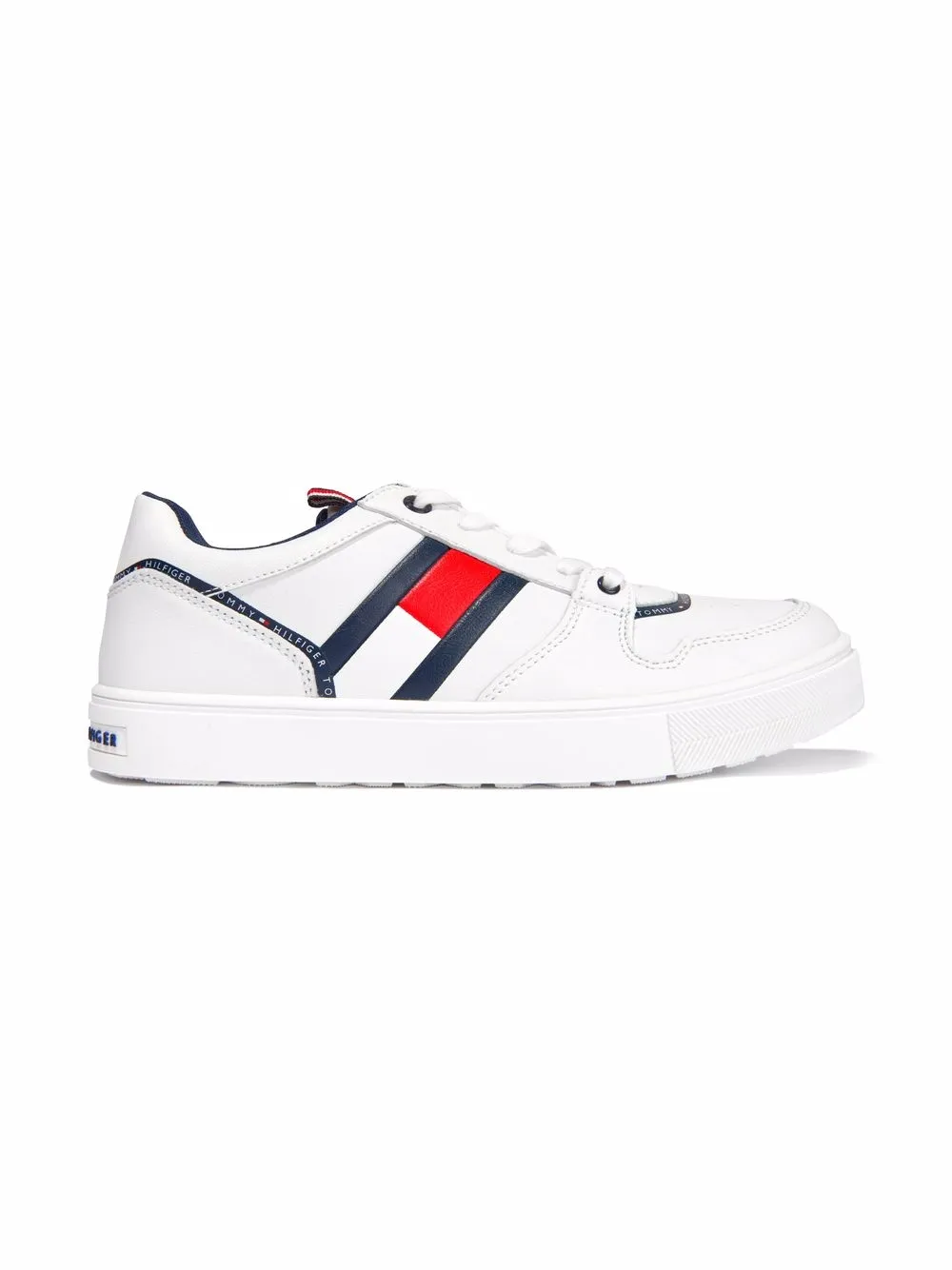 

Tommy Hilfiger Junior tenis con logo estampado - Blanco