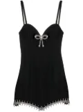 AREA crystal-embellished mini dress - Black