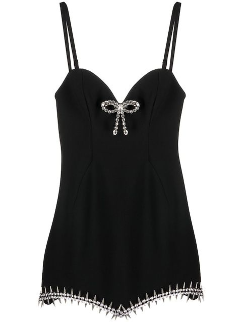 AREA crystal-embellished mini dress