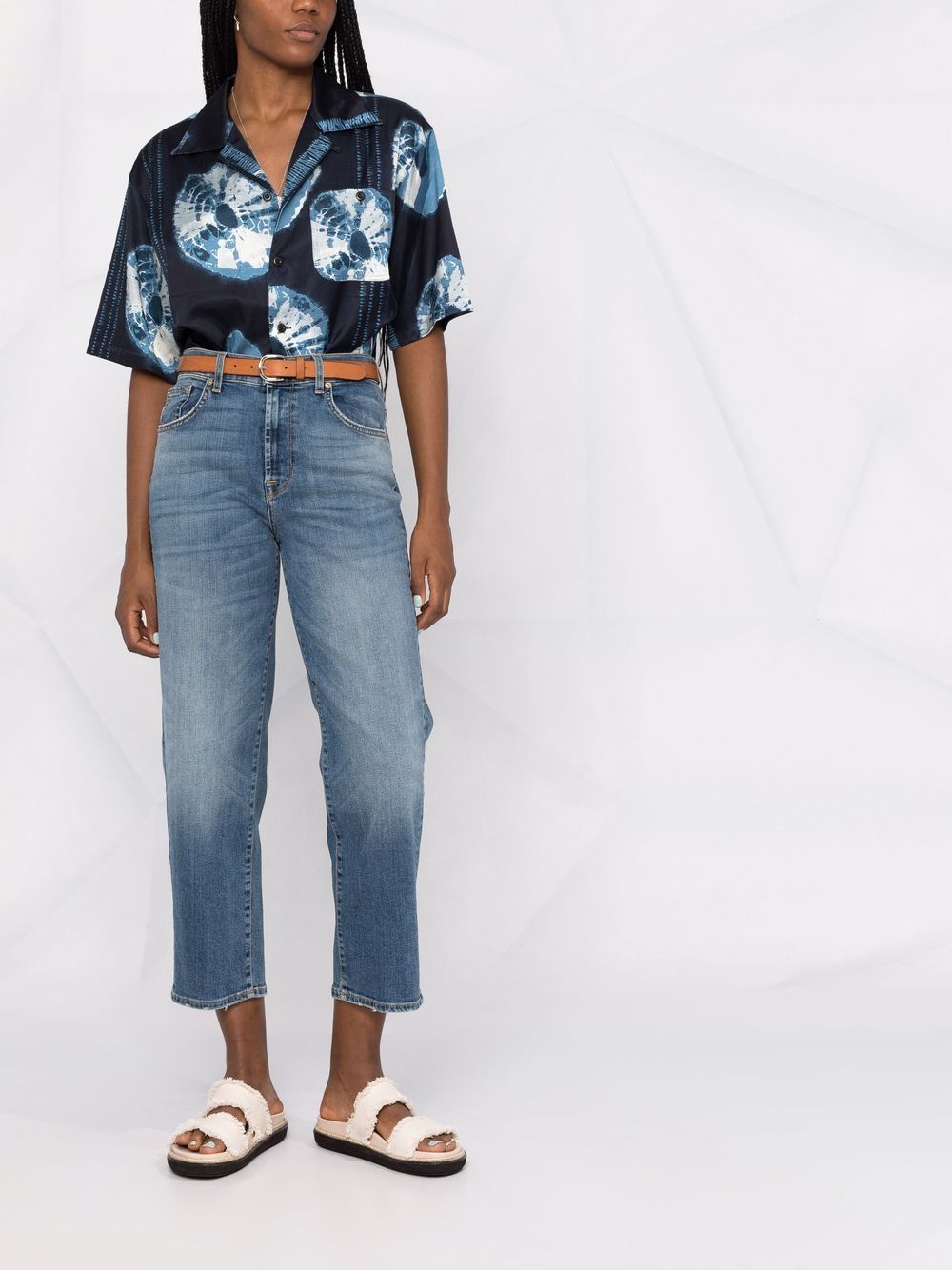 Image 2 of 7 For All Mankind cropped leg jeans