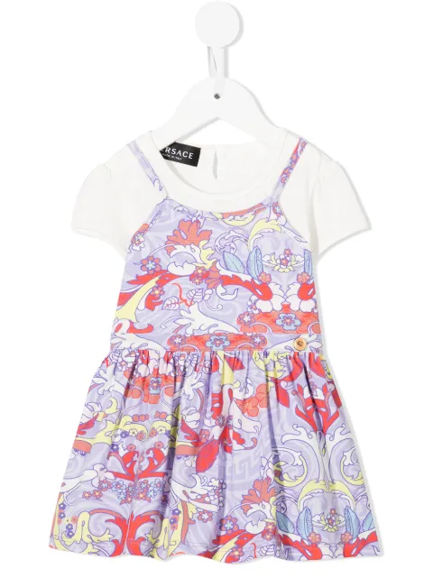Versace Kids floral-print T-shirt dress