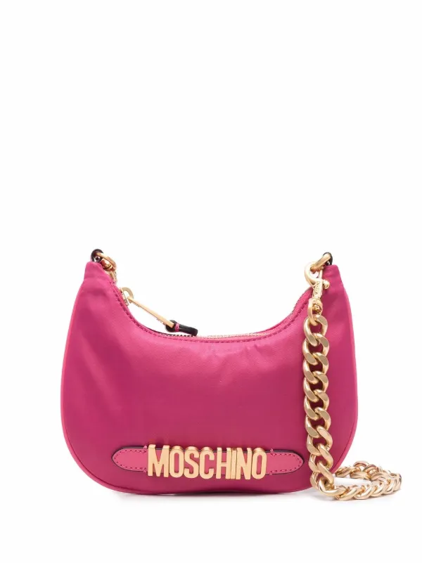 moschino logo shoulder bag