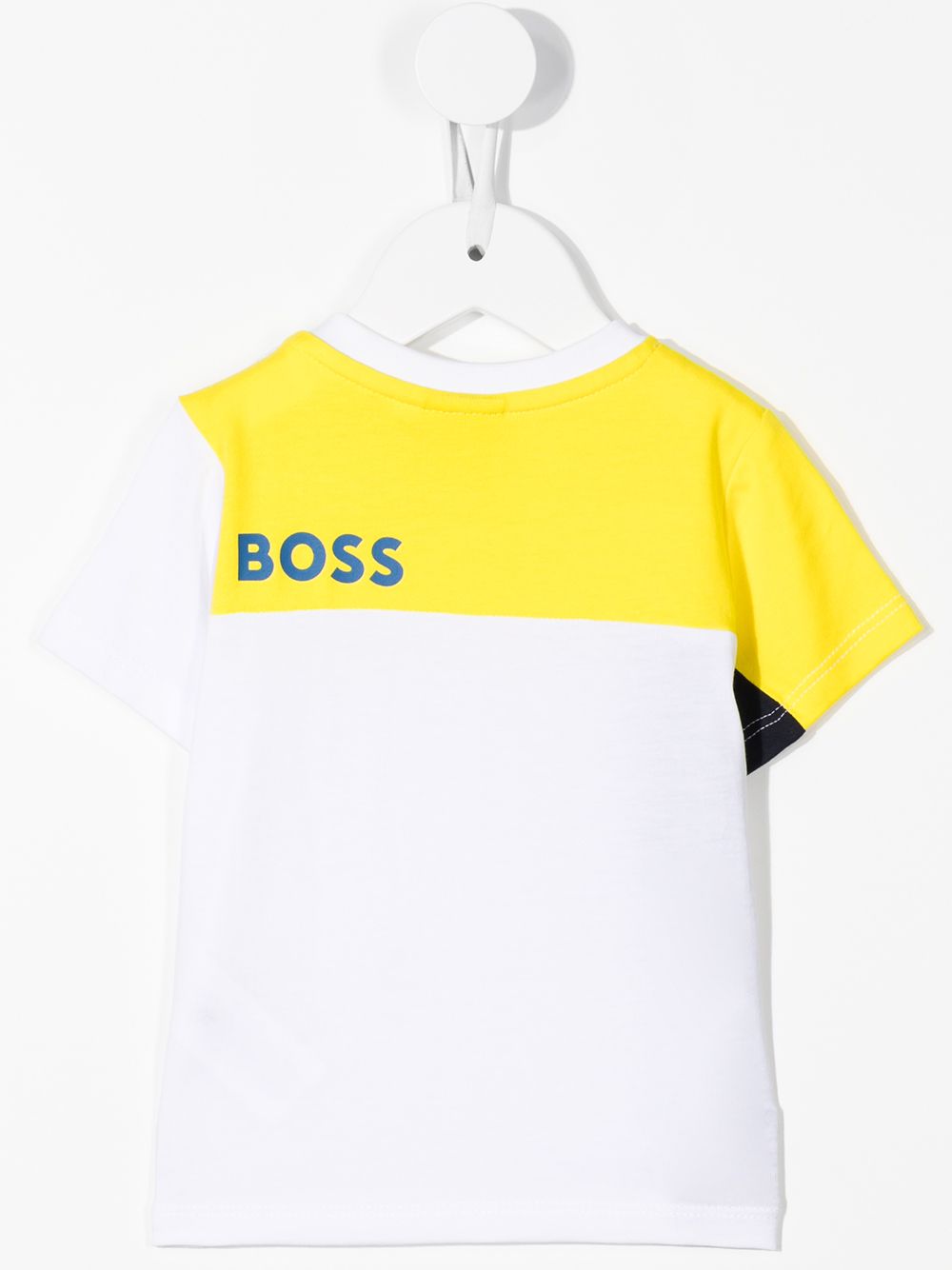 BOSS Kidswear T-shirt met colourblocking - Wit