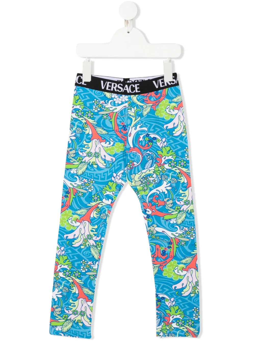 

Versace Kids leggins con estampado gráfico - Azul