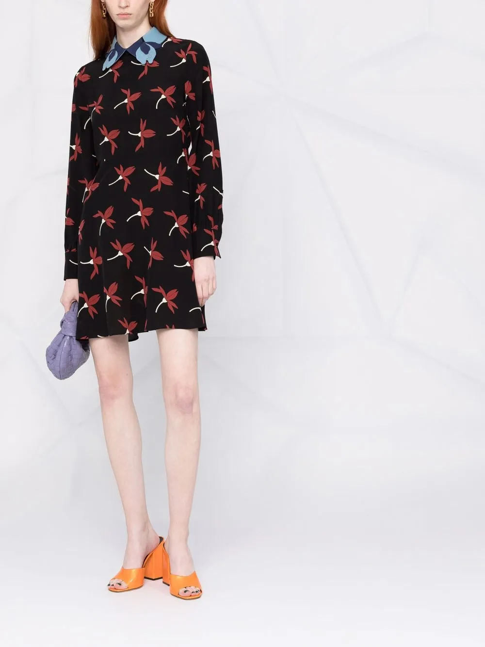 Valentino Garavani Mini-jurk met bloemenprint - Zwart