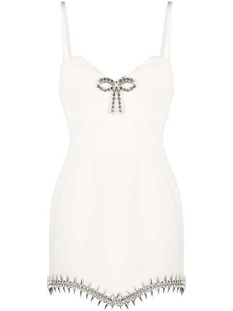 AREA bow-detail mini dress
