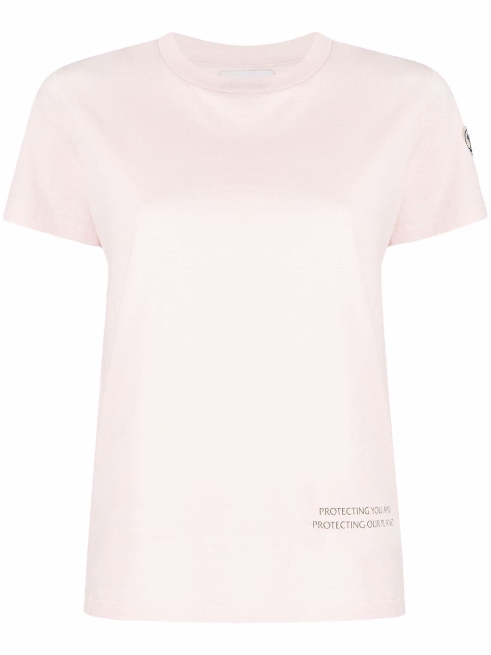 

Moncler slogan-print T-shirt - Pink