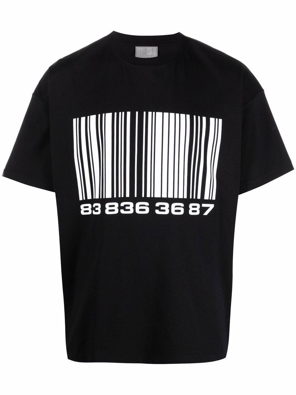 

VTMNTS playera con código de barras estampado - Negro