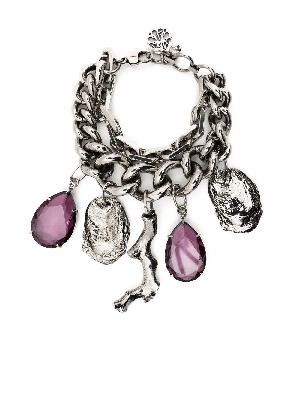 

Alexander McQueen pulsera con cadena gruesa y dijes - Plateado