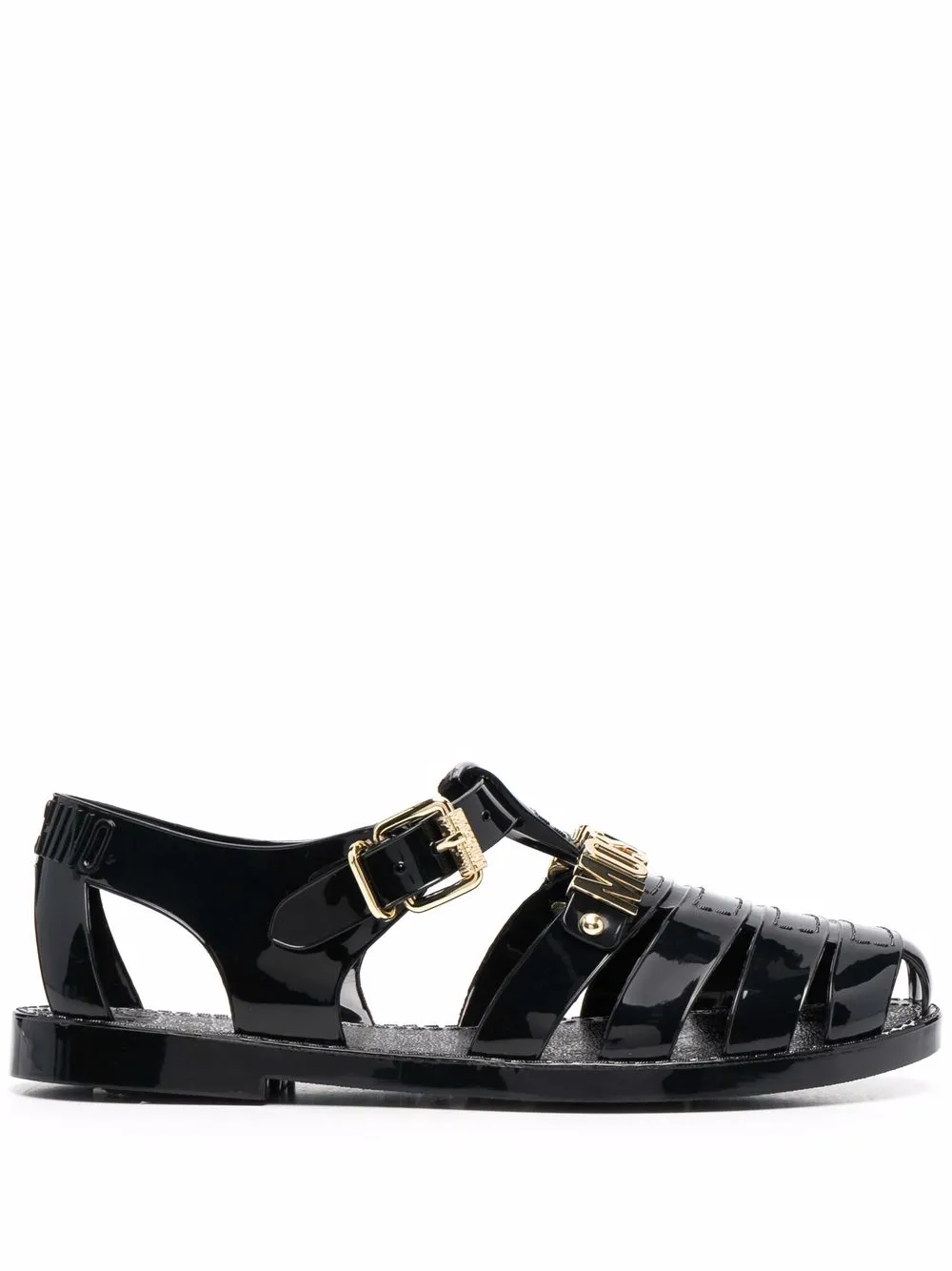 

Moschino logo-plaque jelly sandals - Black