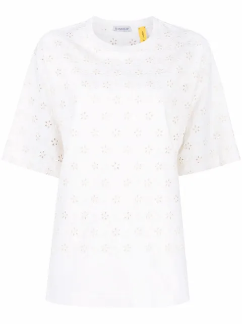 Moncler broderie anglaise round-neck T-shirt