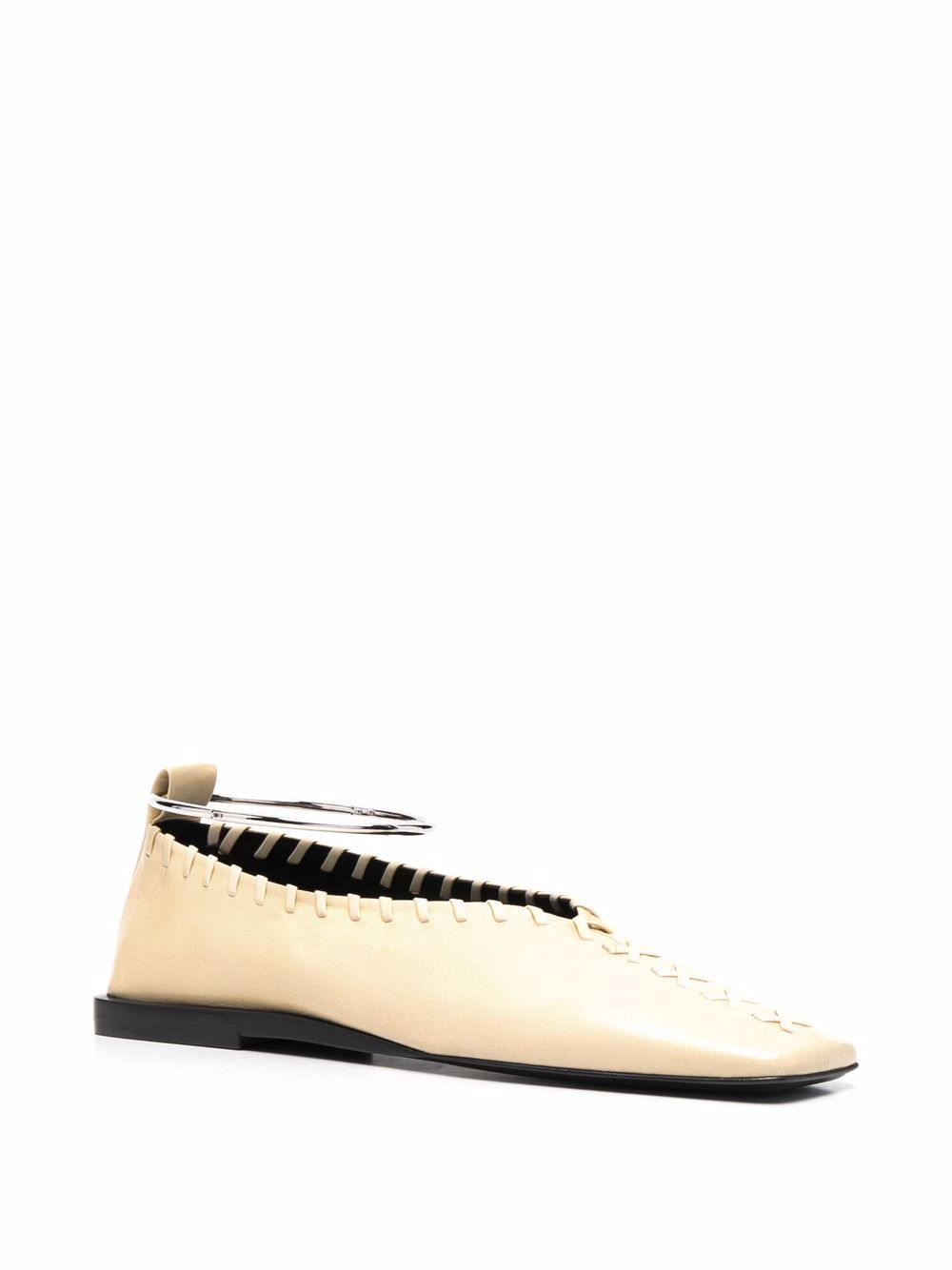 Jil Sander Leren ballerina's - Beige