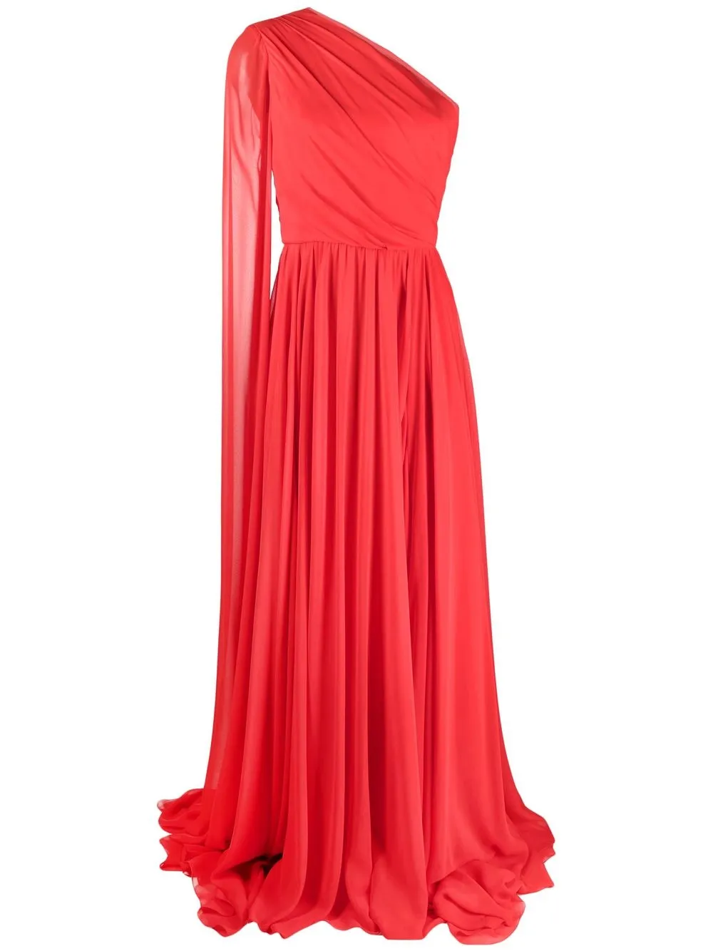 

Elie Saab one-shoulder silk gown - Red