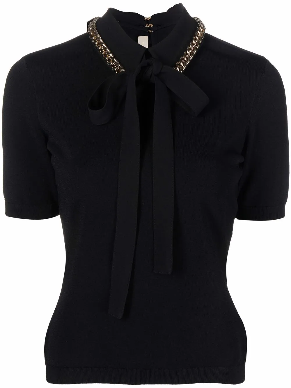 

Elie Saab fine-knit embellished blouse - Black