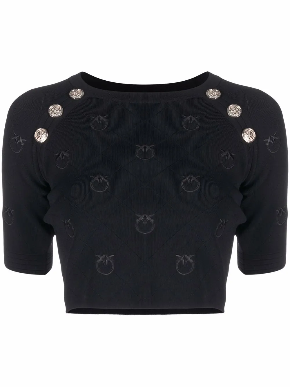 PINKO Love Birds cropped T-shirt