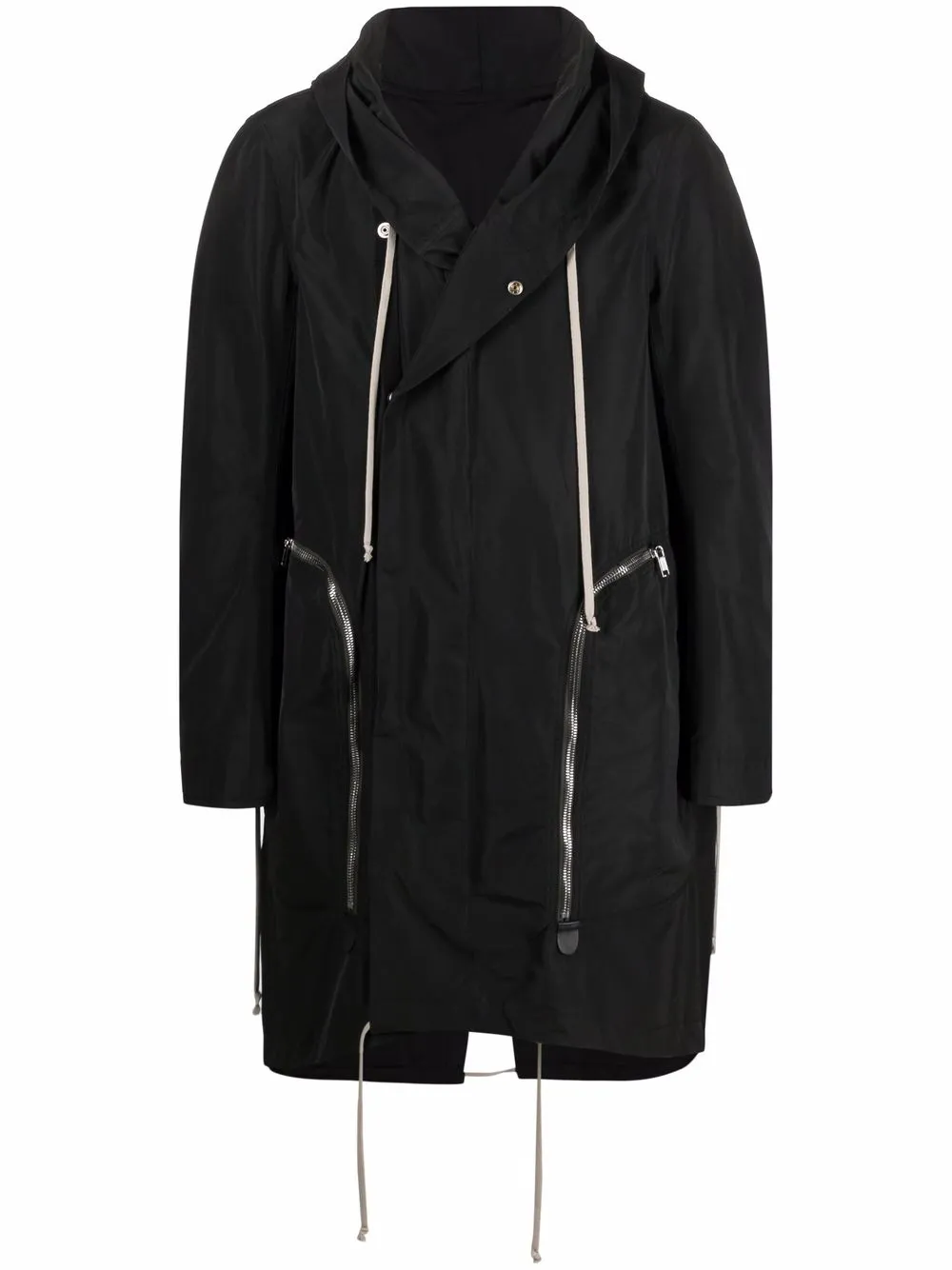 

Rick Owens Fishtail hooded mid-length parka - Black