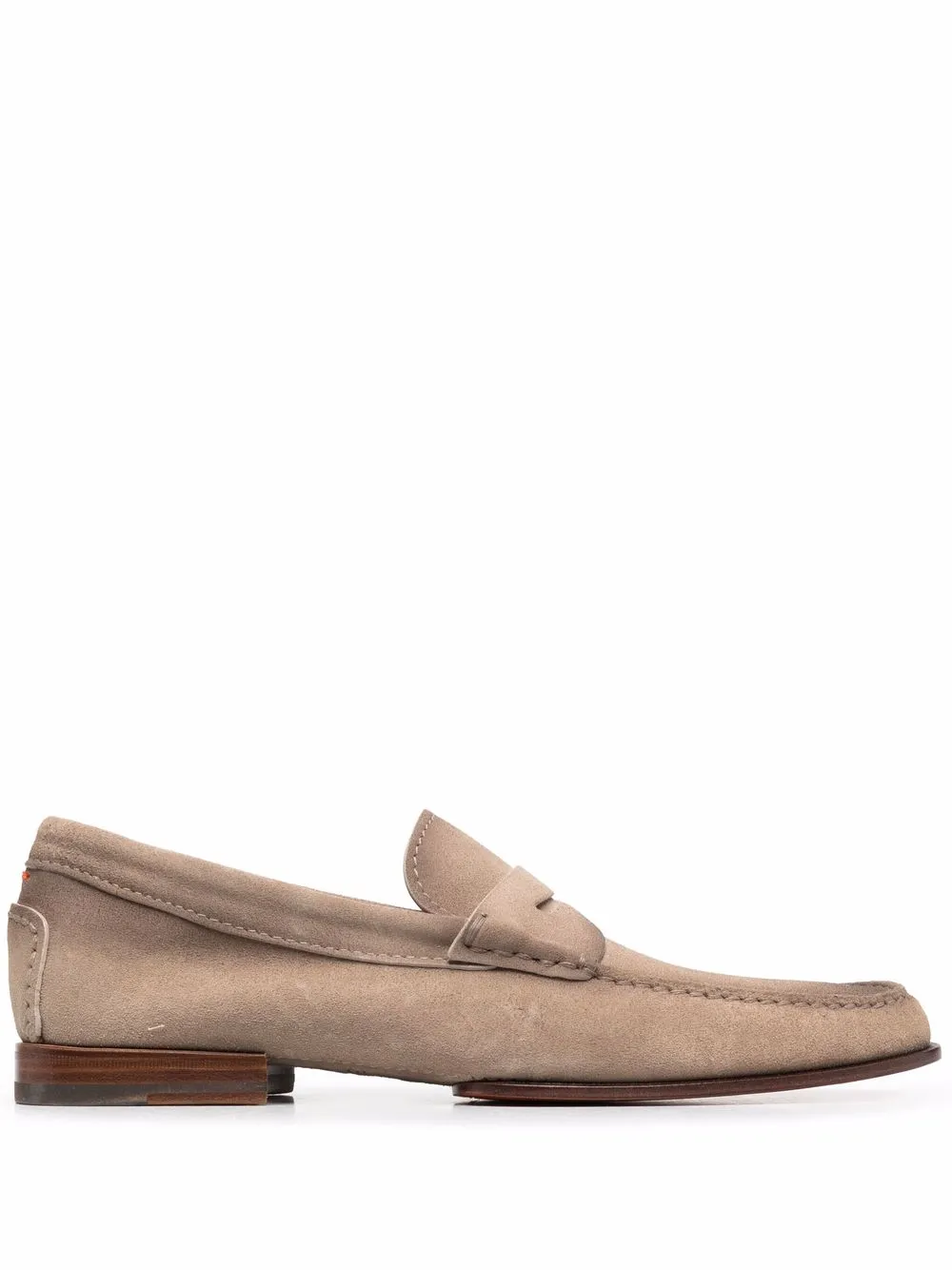santoni suede penny loafers