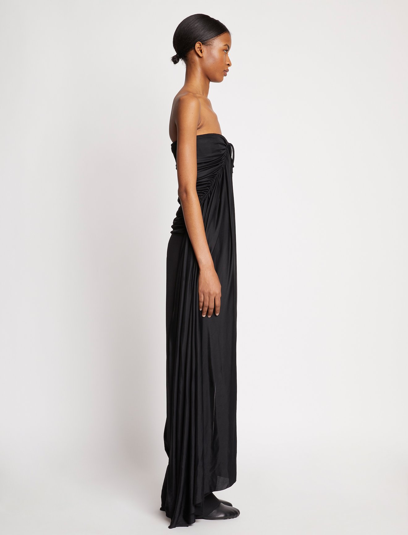 Shiny Viscose Jersey Strapless Top #1