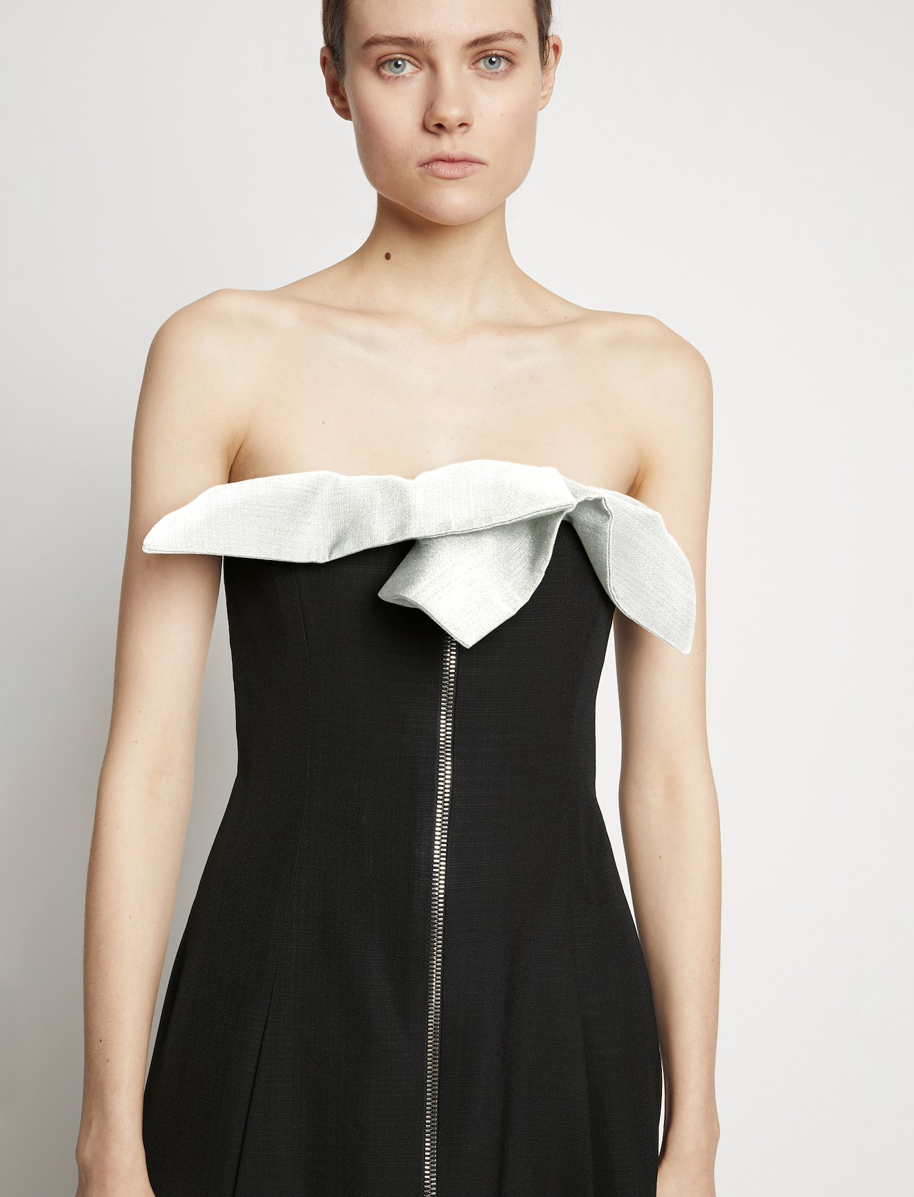 Matte Viscose Crepe Strapless Dress #3