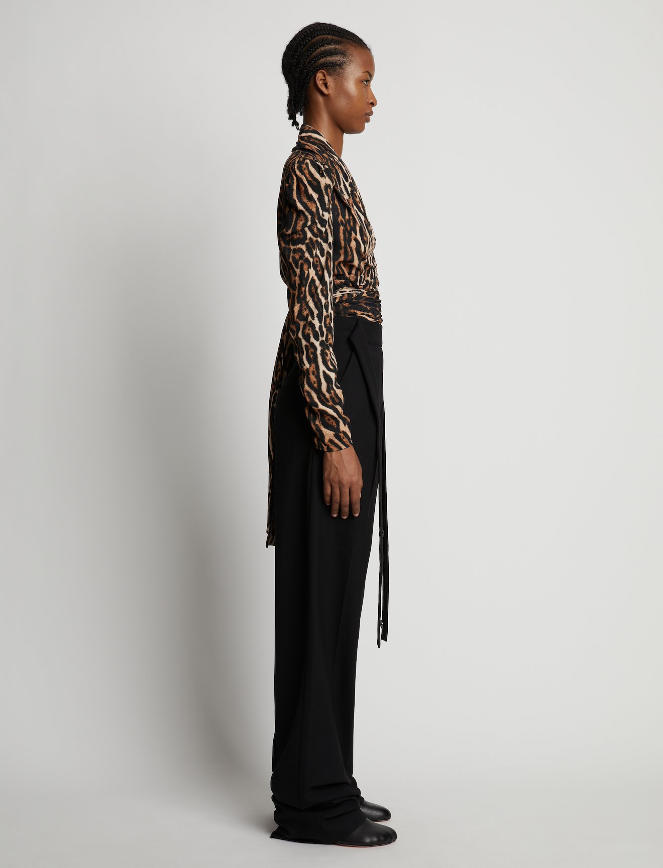 Leopard Crepe De Chine V-Neck Top #2