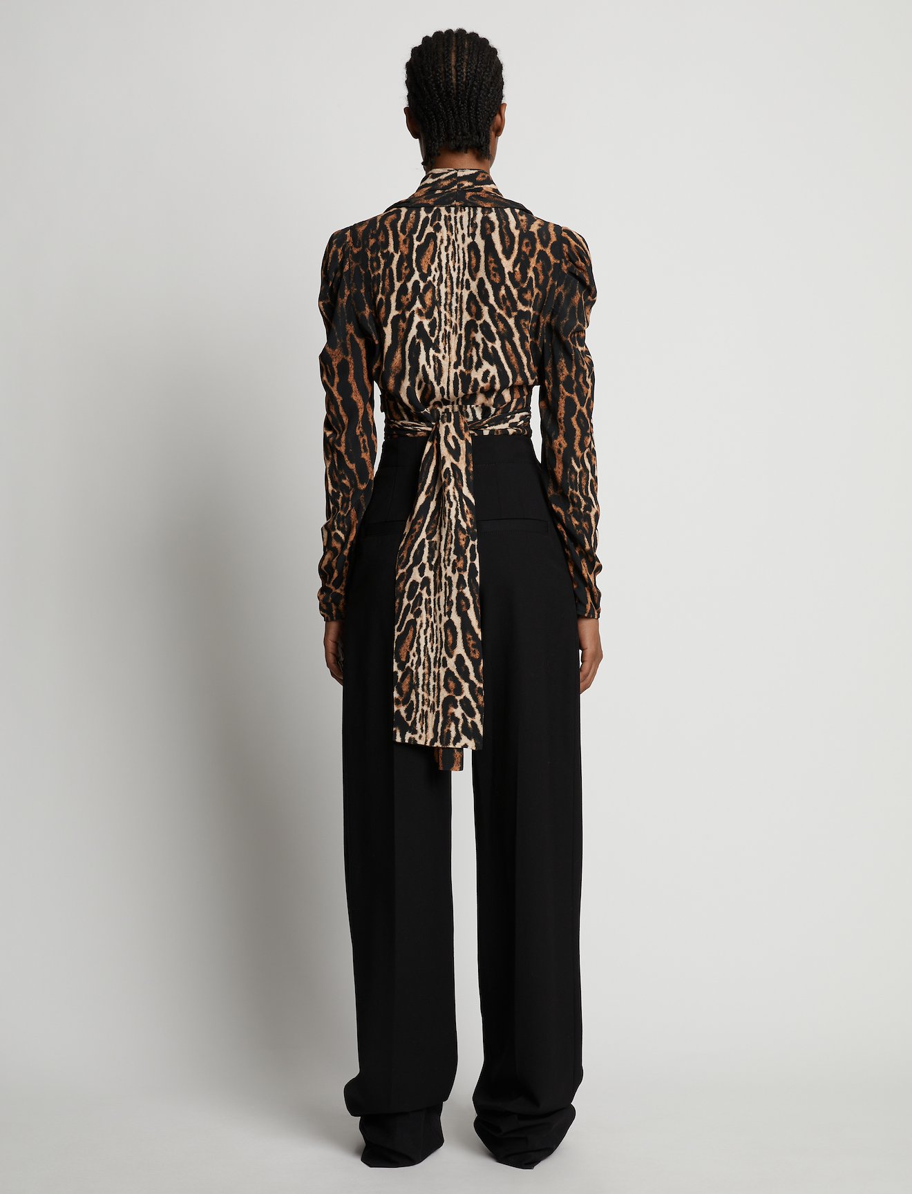 Leopard Crepe De Chine V-Neck Top #3