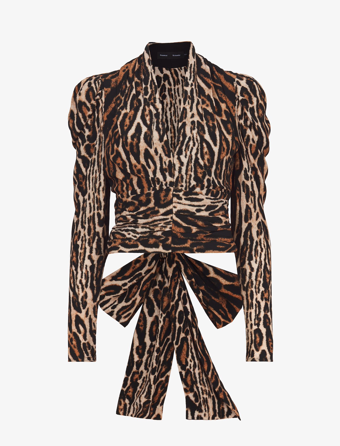 Leopard Crepe De Chine V-Neck Top #5