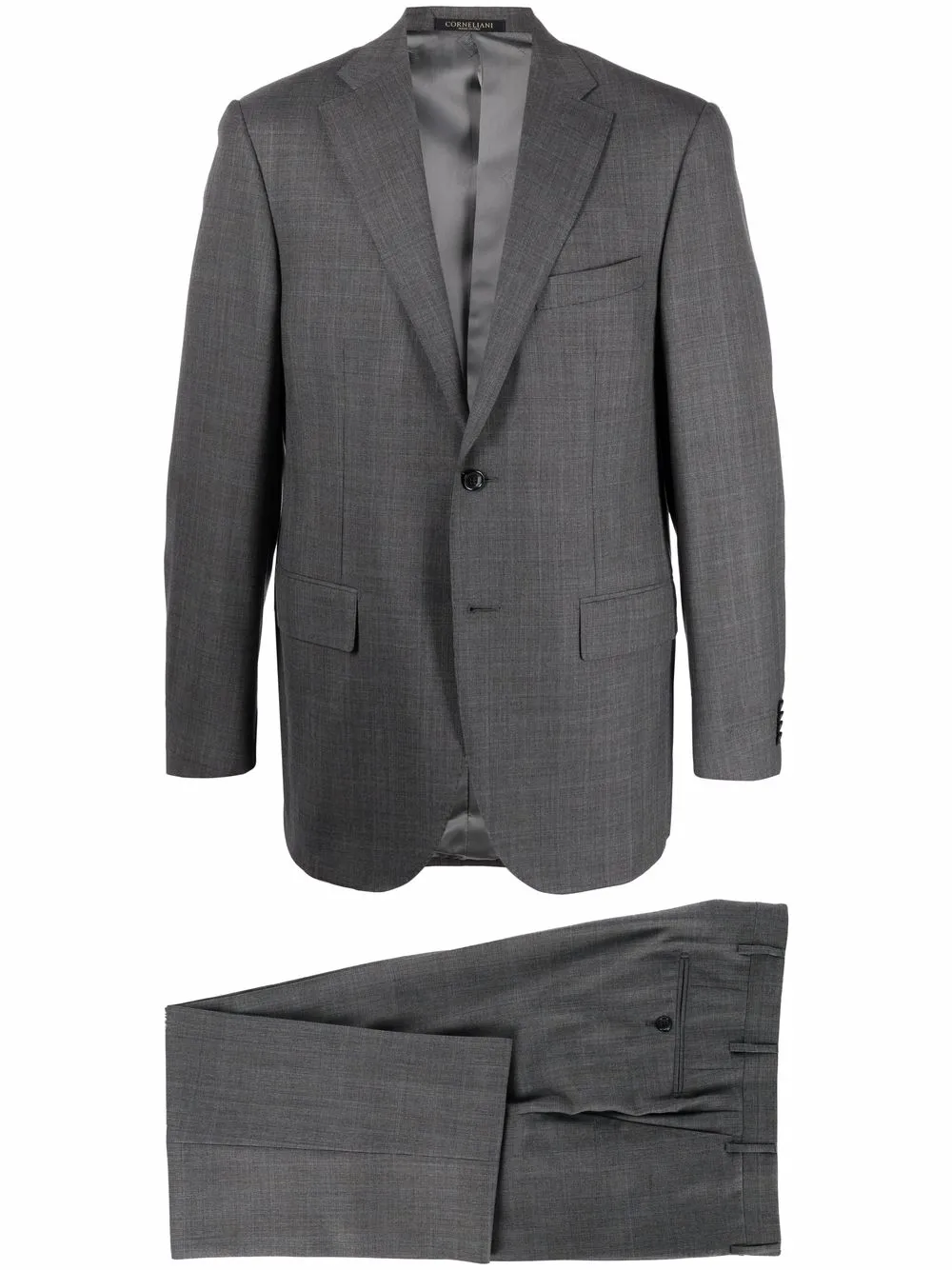 

Corneliani traje con motivo de cuadros y botones - Gris