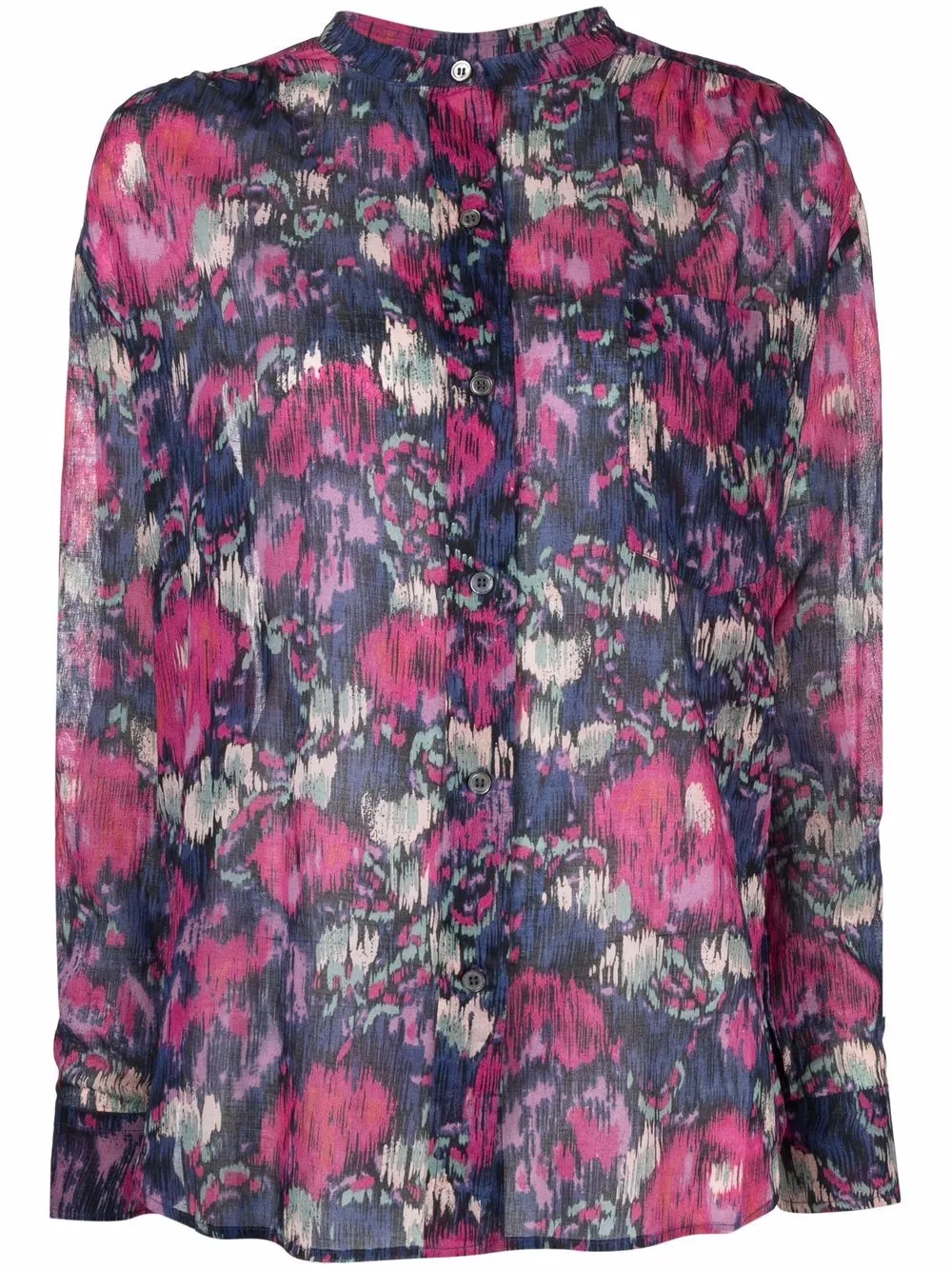 

Isabel Marant Étoile camisa Rusak sin cuello con estampado abstracto - Azul