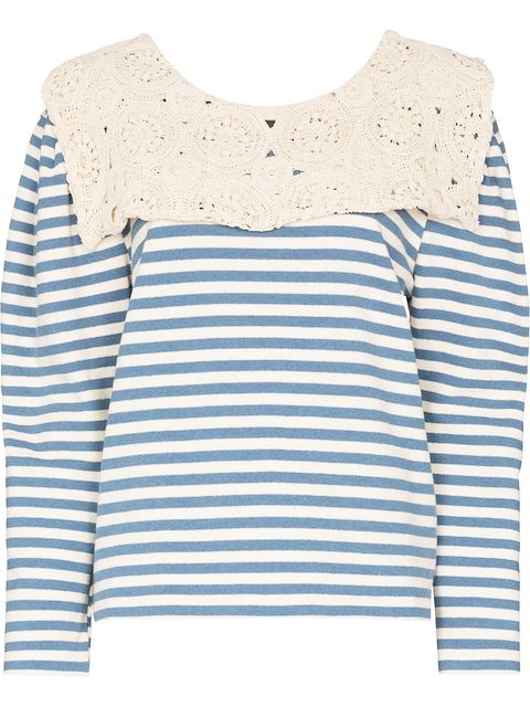 Masterpeace macrame-collar blouse
