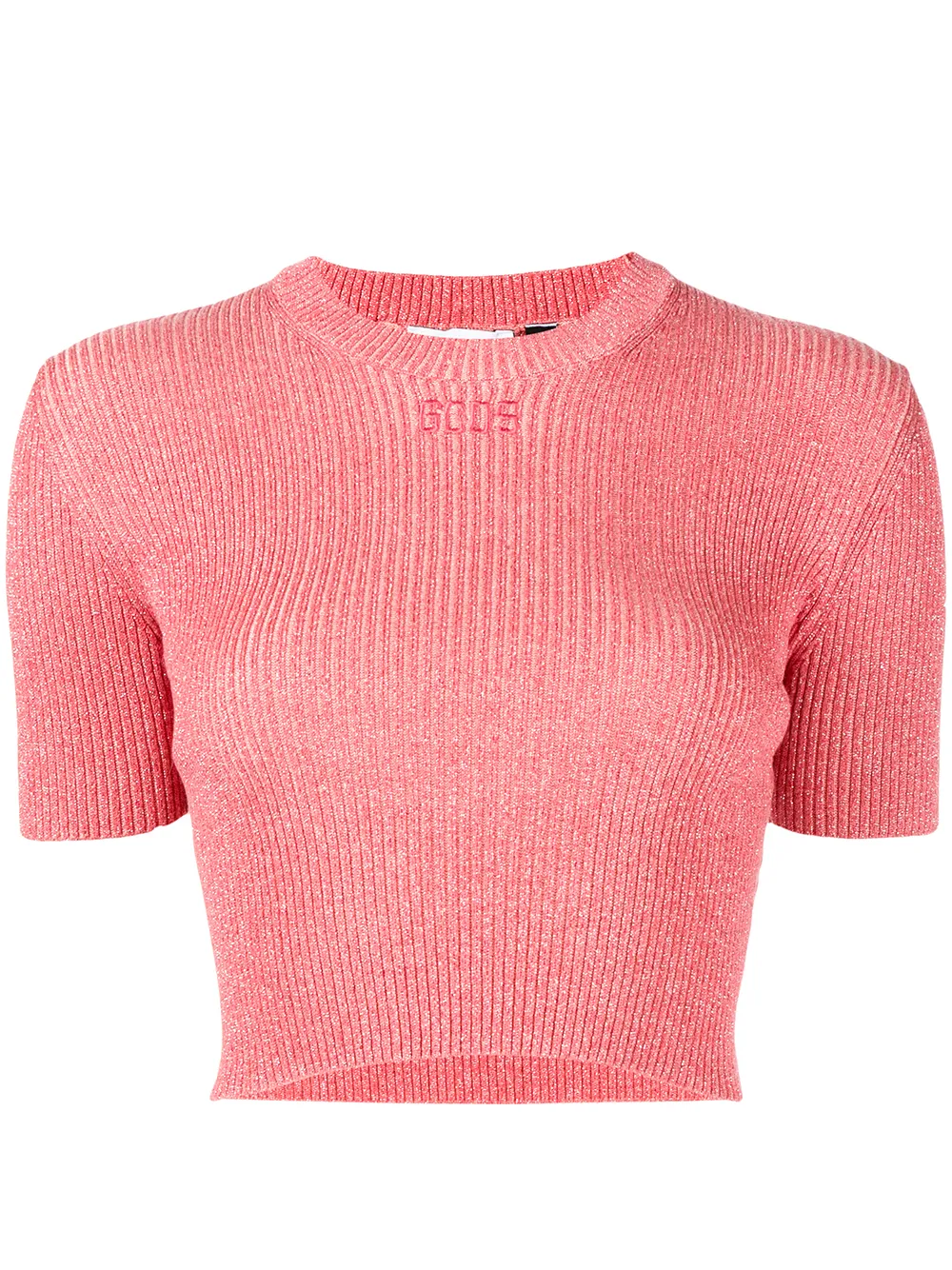 

Gcds lurex-detail cropped top - Pink