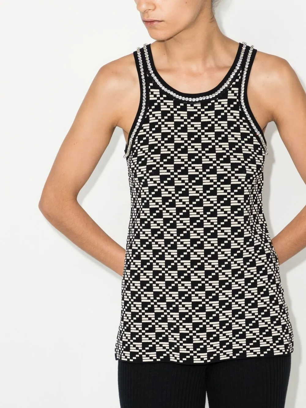 Dodo Bar Or Tanktop met jacquard - Zwart