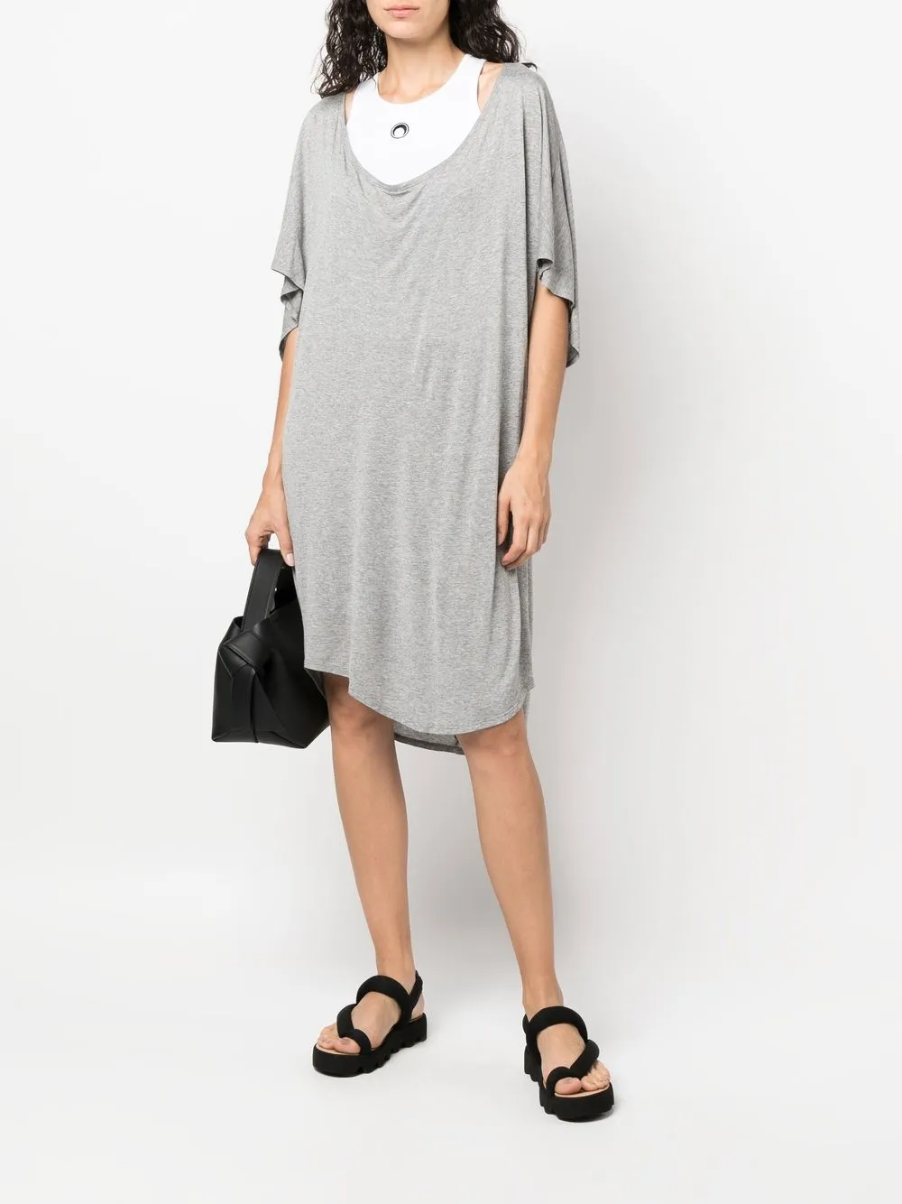 Pre-owned Maison Margiela 2000s Scoop-neck T-shirt Dress In Grey