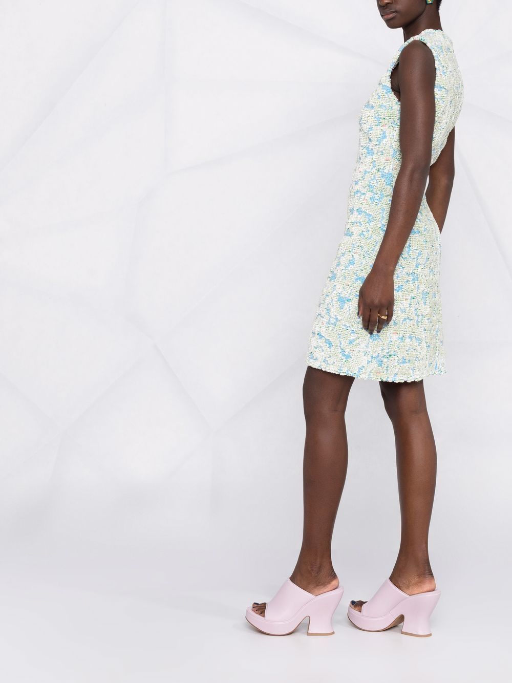 фото Bottega veneta платье мини с u-образным вырезом