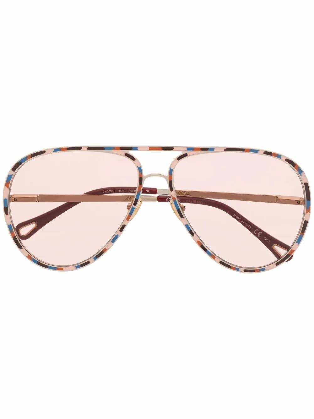 

Chloé Eyewear lentes de sol estilo piloto con motivo militar - Rosado