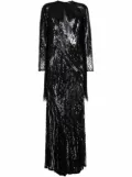 Elie Saab long bead-embellished gown - Black