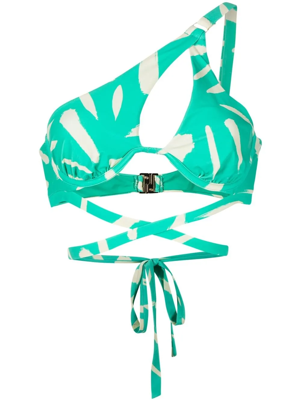 

Self-Portrait top de bikini con pinceladas estampadas - Verde