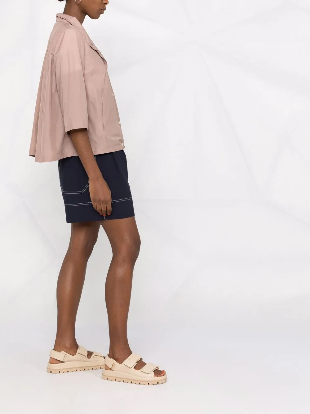 Herno Jack met cropped mouwen Roze