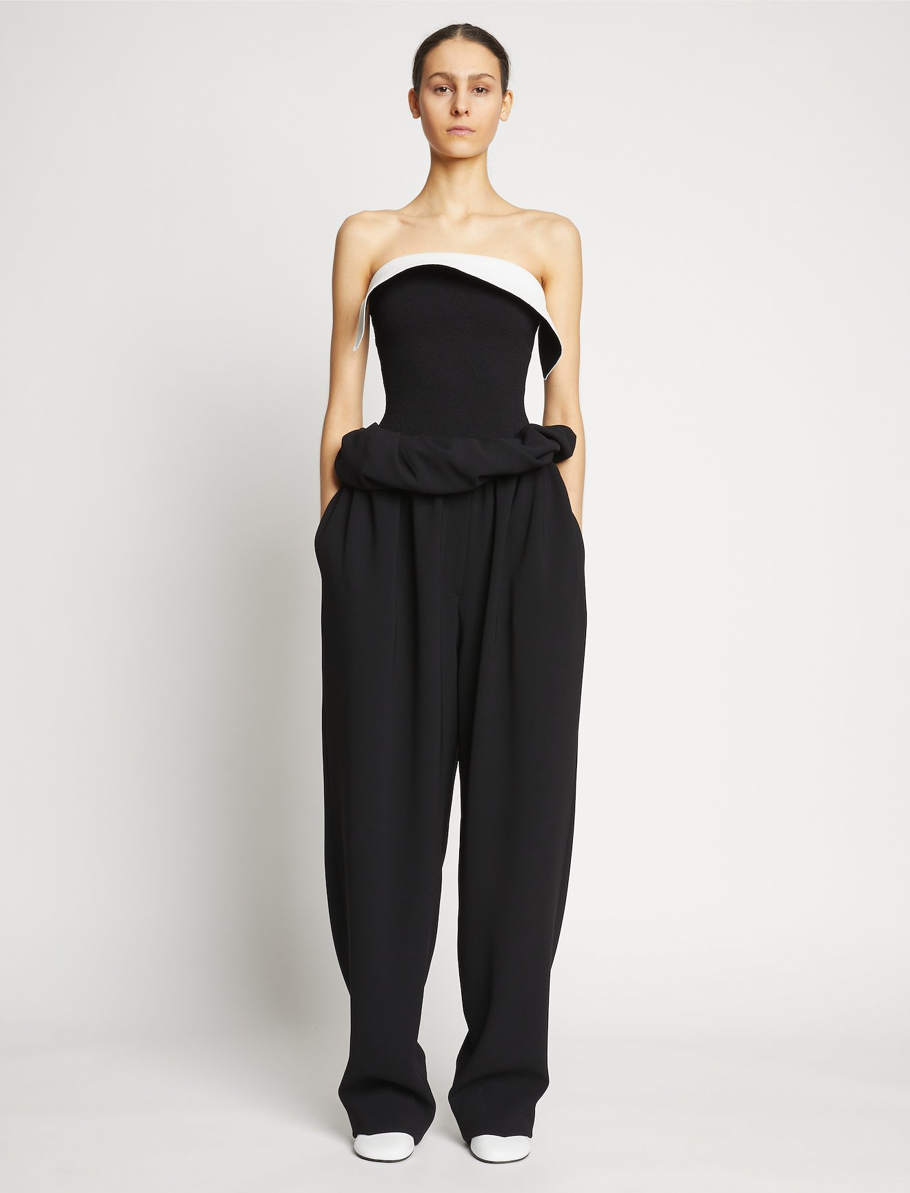 Textured Viscose Strapless Knit Top #1