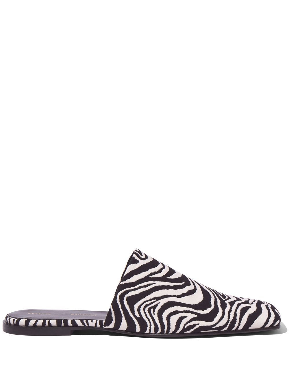 Proenza Schouler Trap Zebra Jacquard Slippers In Weiss