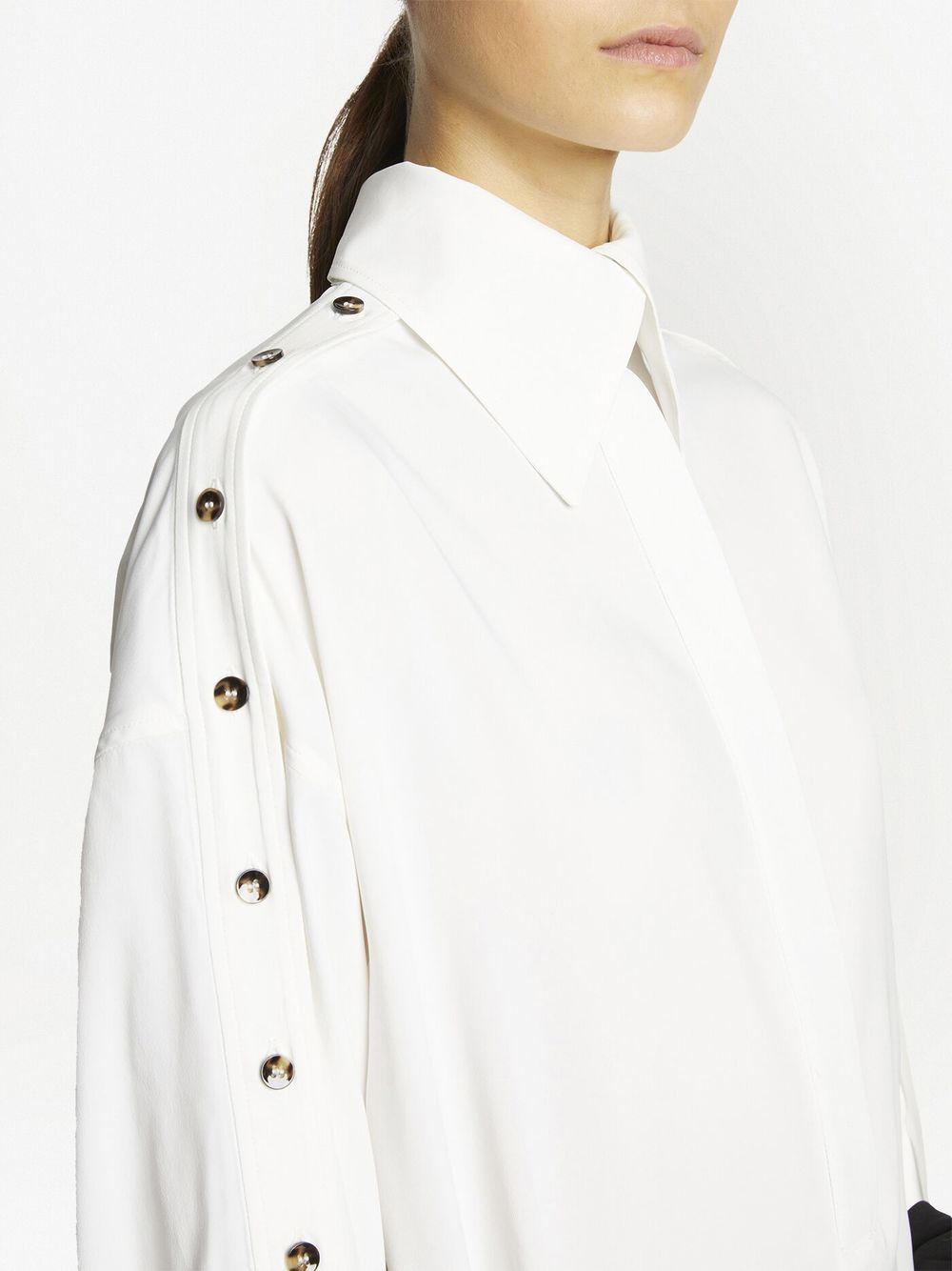 Shop Proenza Schouler Marocaine Silk Shirt In White