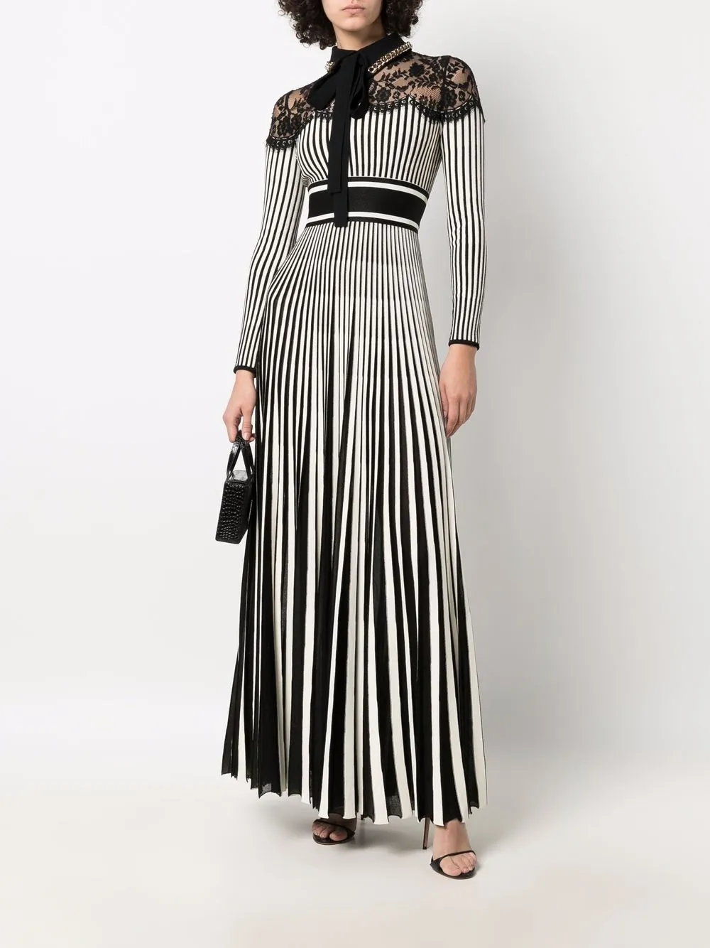 Image 2 of Elie Saab floral lace knitted long dress