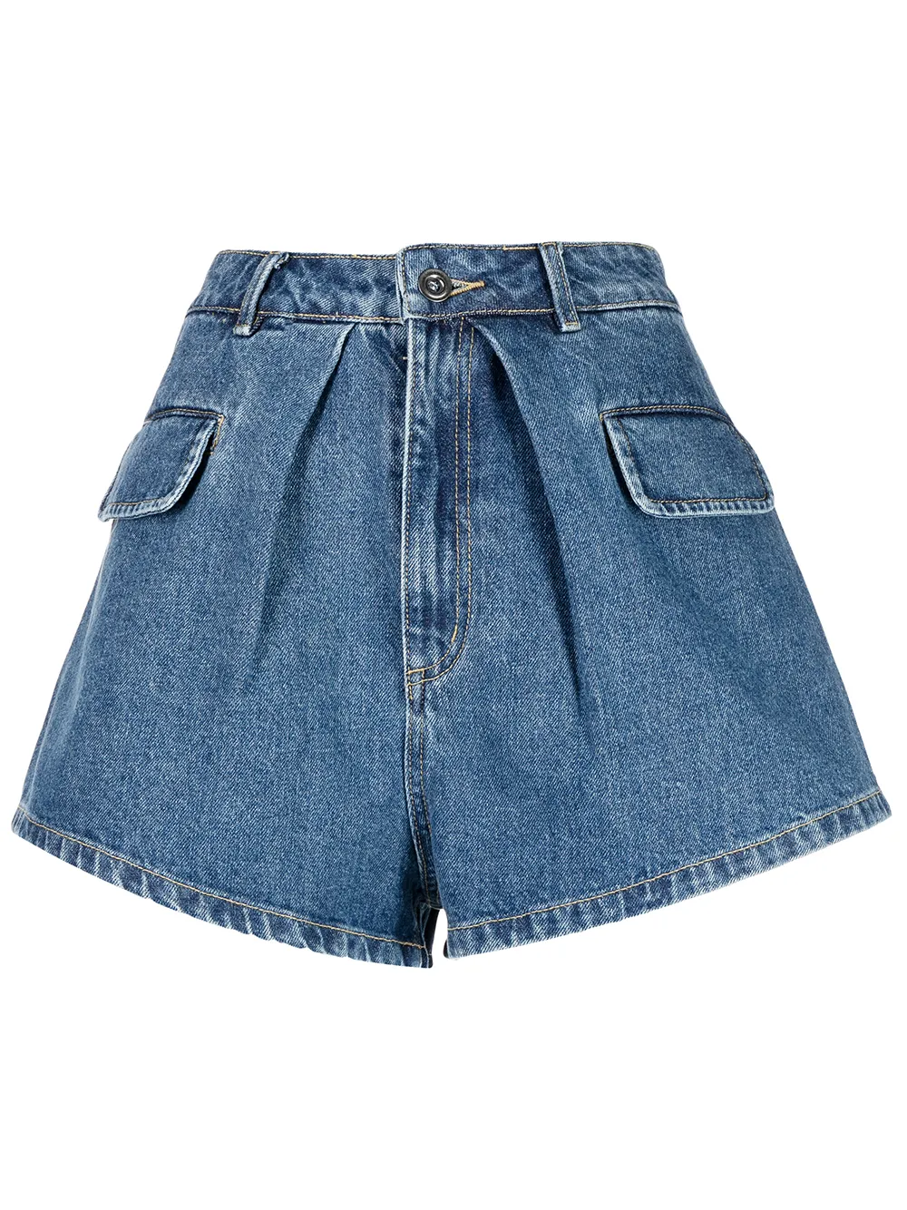 

Self-Portrait slim-fit denim shorts - Blue