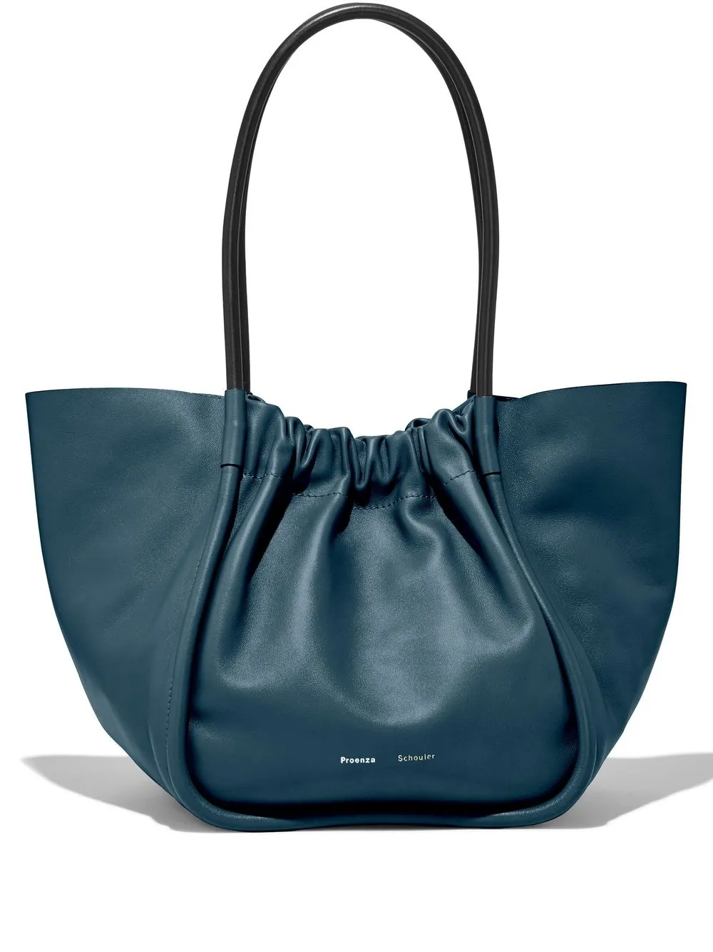 

Proenza Schouler large logo-stamp ruched tote bag - Blue