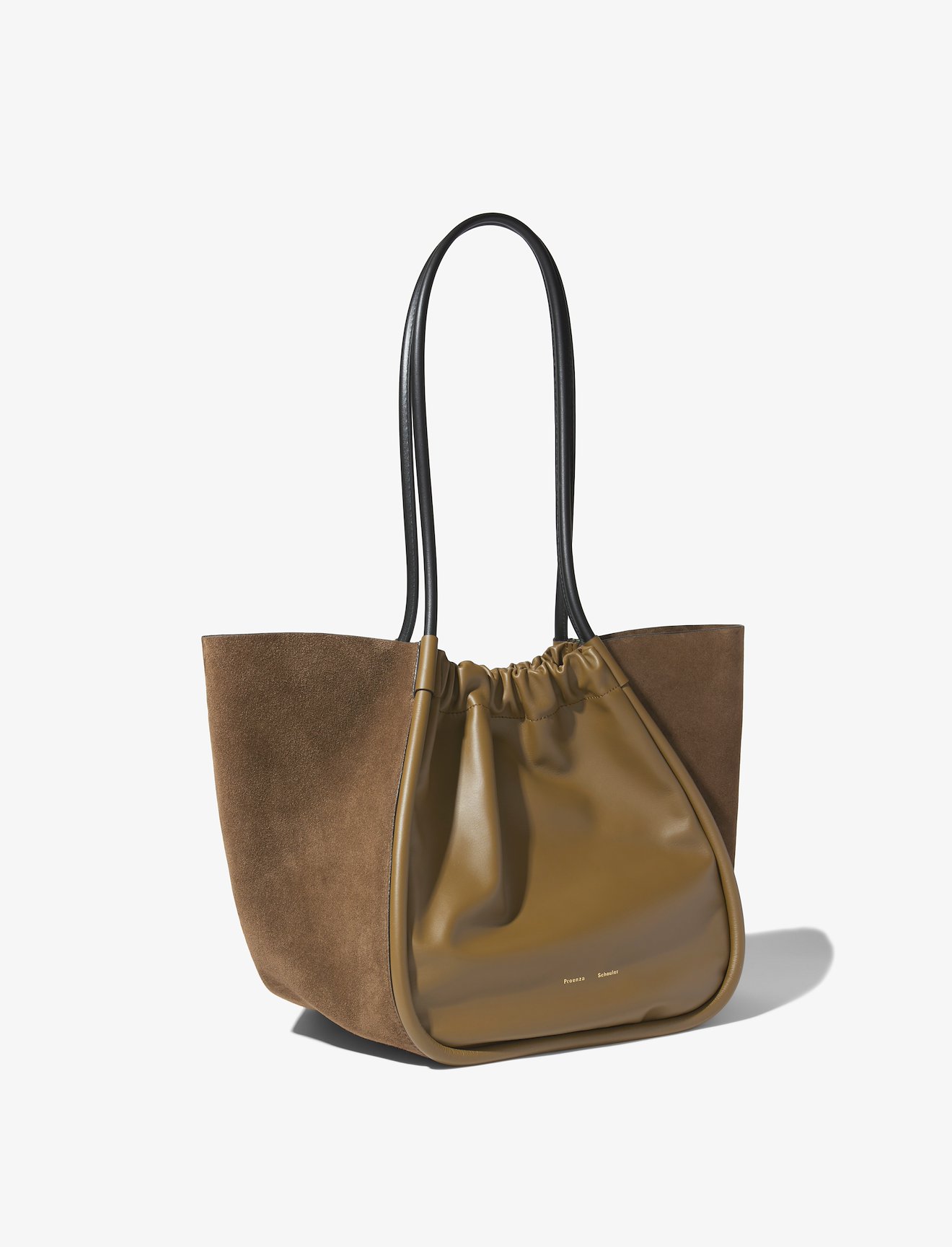 XL Suede Ruched Tote #1