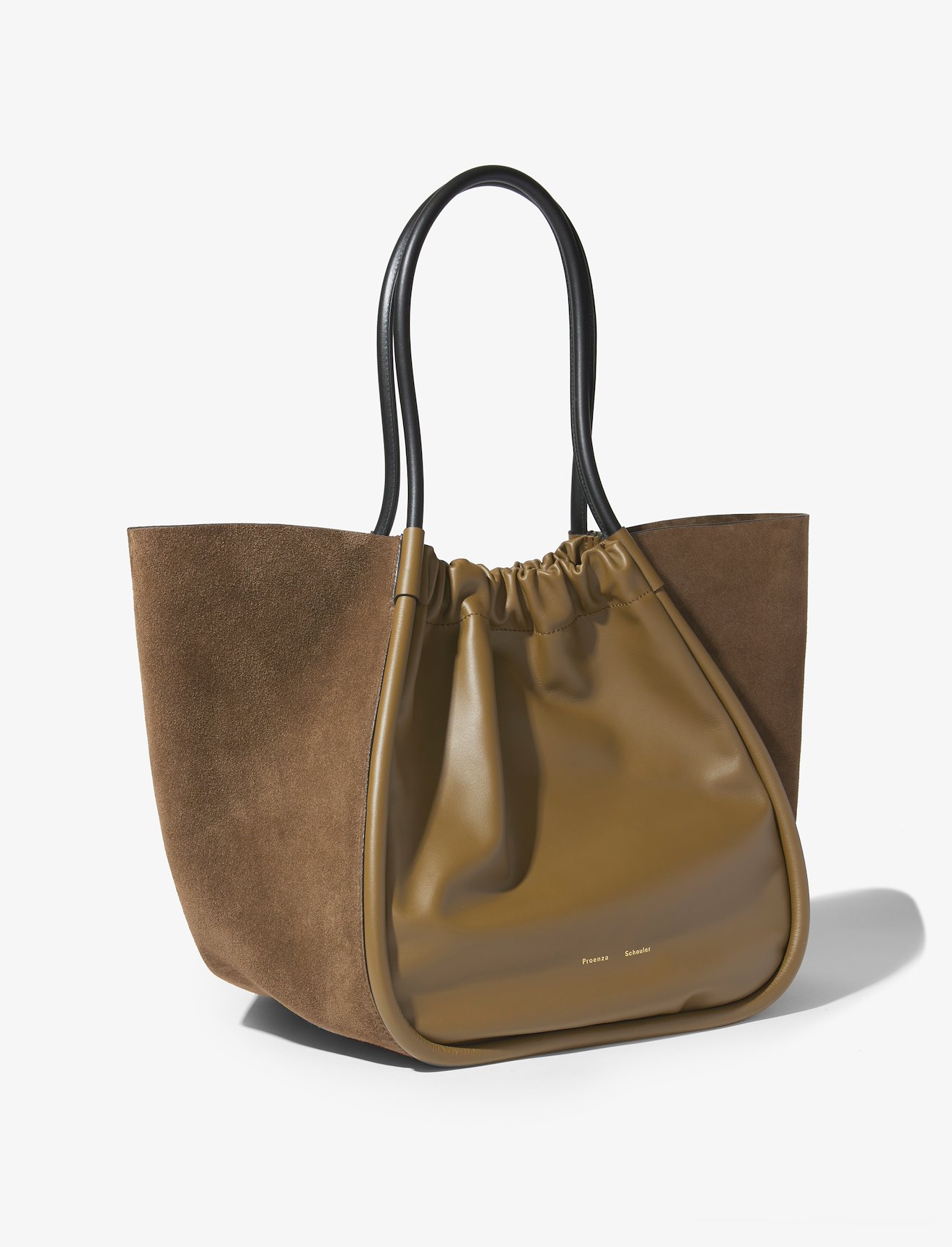 XL Suede Ruched Tote #1