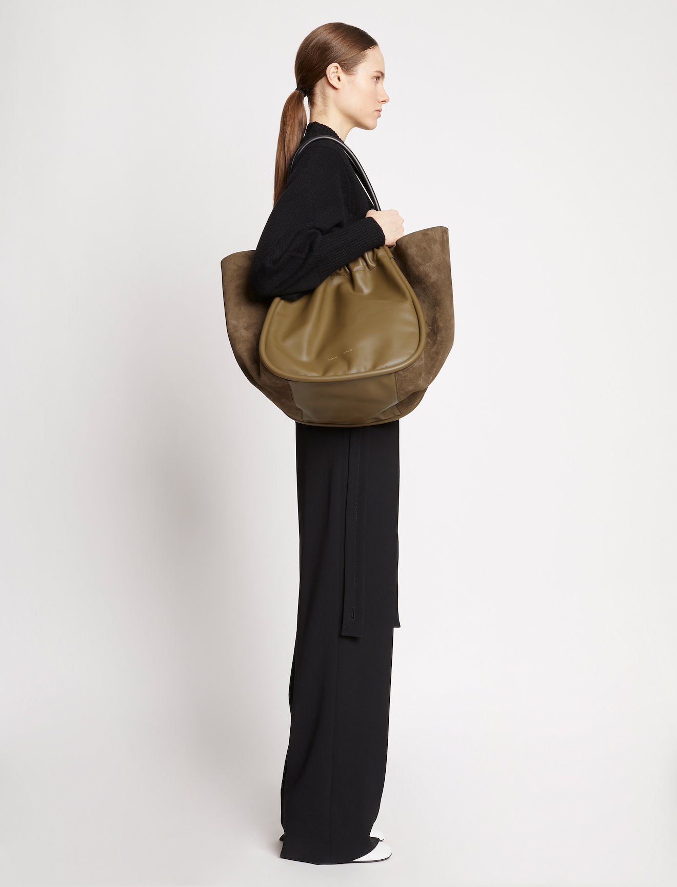 XL Suede Ruched Tote #2